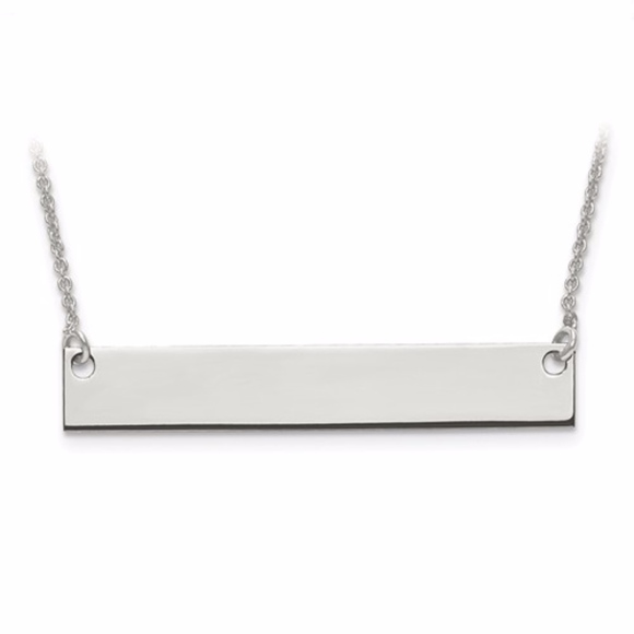 STERLING SILVER BEADED BAR NECKLACE - 539-12706 Bar With Chain Sterling Silver
